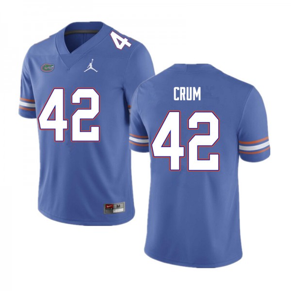 Men #42 Quaylin Crum Florida Gators College Football Jersey Blue